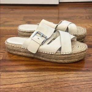 Marc Fisher Women's White Espadrille Sandals in great condition